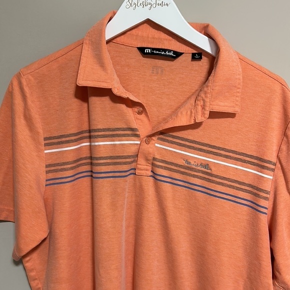 TRAVIS MATHEW ADULT SWIMMING Polo HEATHER AUTUMN SUNSET Sz L - Picture 5 of 11